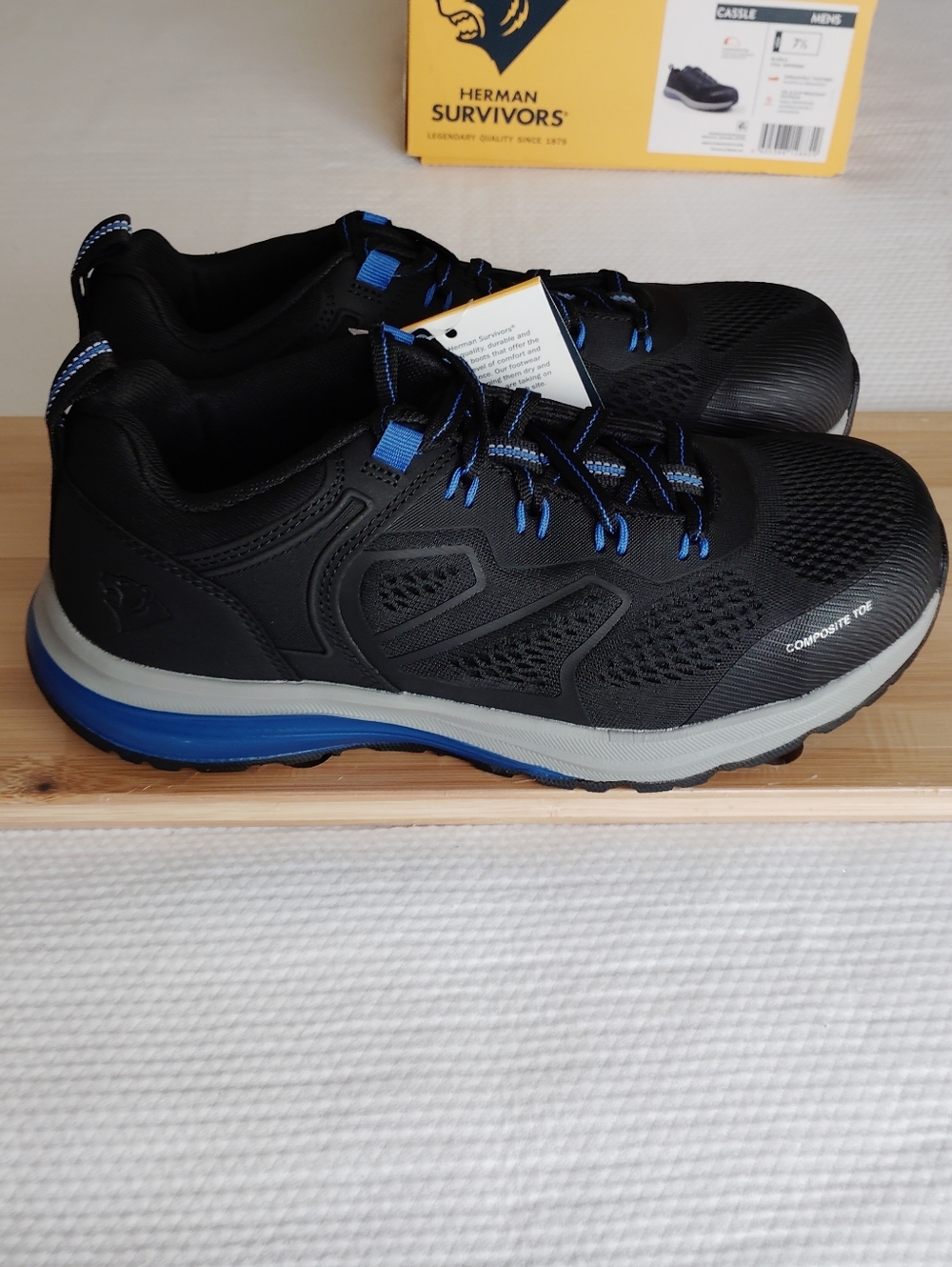 Herman Survivors Men's Cassle Composite Toe Work Shoes Size USA 9.5 & 7.5.